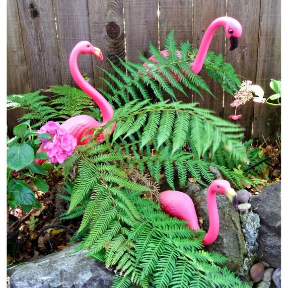 Pink Flamingos Yard Decorations - 2 Pack Extra Large 24" Tall Plastic Flamingo S - Picture 6 of 7